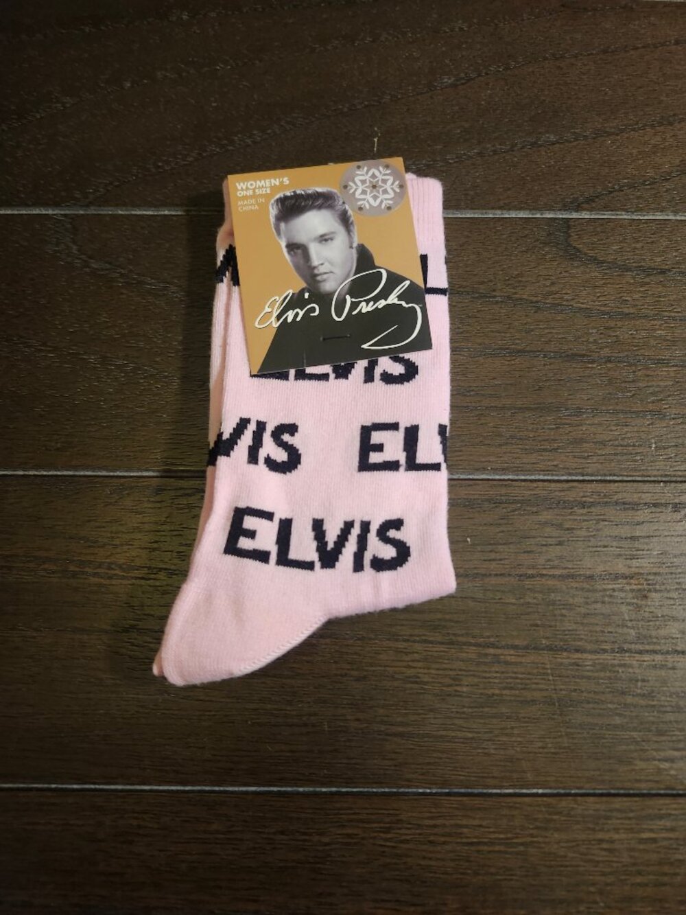 Women's Elvis Presley Crew Socks Brand New Pastel Pink Music